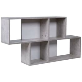 Ραφιέρα Τοίχου Bakaji από MDF 100x19.5x53 cm - Γκρι/Λευκό
