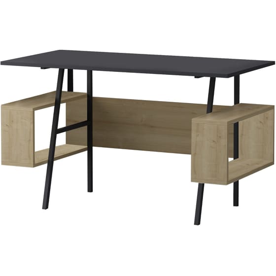 Γραφείο Βιβλιοθήκη 24Mall Toccare Μεταλλικό 120x60x73.8cm - Μπεζ/Ανθρακί image 0