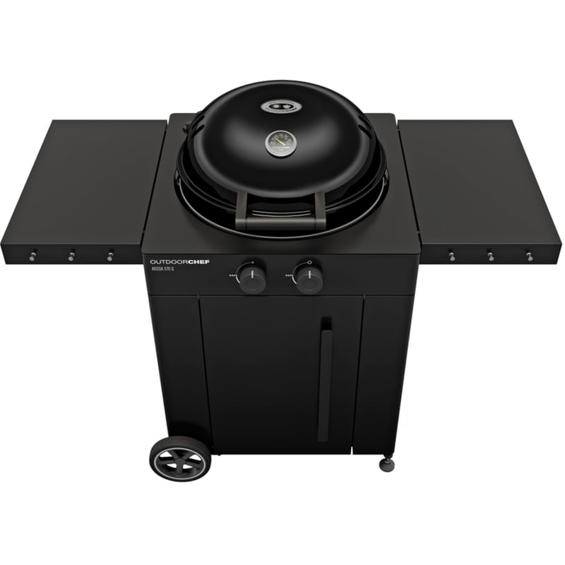 OUTDOORCHEF OUTDOORCHEF Arosa 570 G Evo Black με Μαντεμένια Σχάρα με 2 Εστίες 9.7kW Ψησταριά Υγραερίου