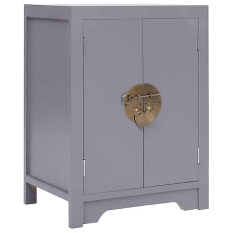VIDAXL Vidaxl Κομοδίνο Γκρι 38 X 28 X 52 Εκ. Από Ξύλο Παυλώνιας
