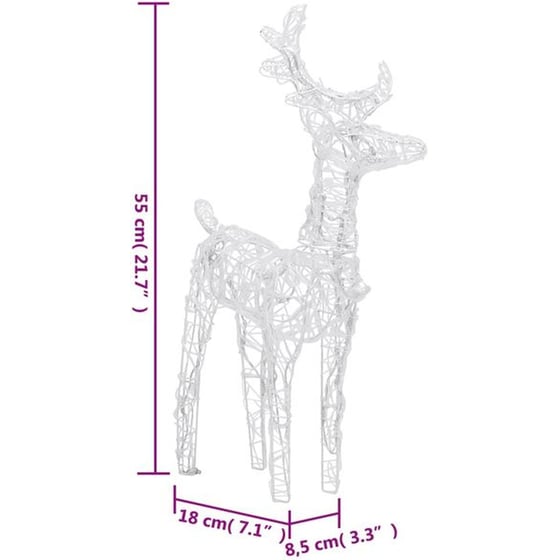 Χριστουγεννιάτικοι Διακοσμητικοί Τάρανδοι με Έλκηθρο από Ακρυλικό 240 Led 280x28x55cm image 1
