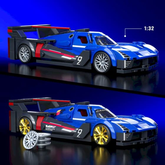 Mattel Hot Wheels Brick Shop Σετ Κατασκευής Speed Series Cadillac Project GTP Hypercar 1:32 (236 Κομμάτια) (JFR89) image 2