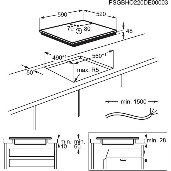 ELECTROLUX EIB60420CK 59 cm Μαύρο Εστία Επαγωγική Αυτόνομη image 5