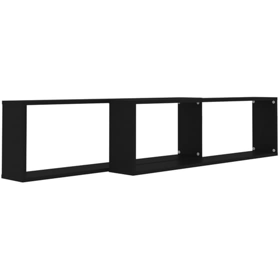 Ράφια Τοίχου VidaXL Κύβοι από Μοριοσανίδα 100x15x30 cm 2 Τμχ - Μαύρο image 5