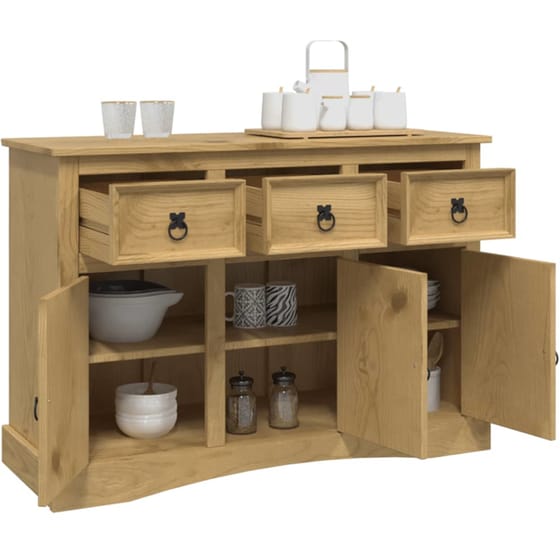 Μπουφές Μεξικάνικο Στυλ Corona 132 x 43 x 78 εκ. VidaXL Ξύλο Πεύκου - Καφέ image 3