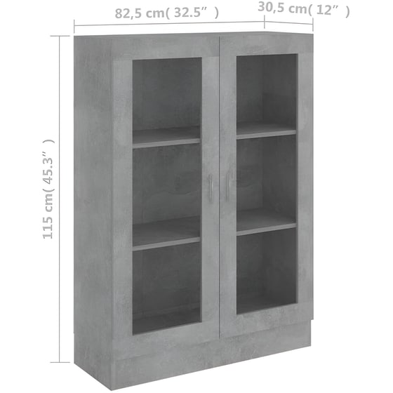 Βιτρίνα VidaXL από Μοριοσανίδα 82.5x30.5x115 cm - Γκρι image 3