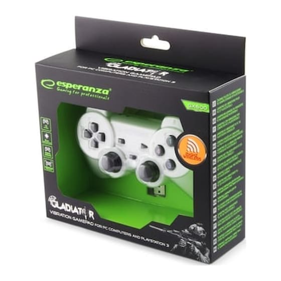Esperanza Gladitor Egg108w Gamepad Ασύρματο για PC & PS3 - Λευκό image 1