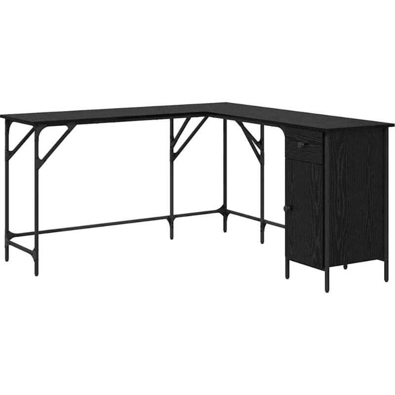 Γραφείο VidaXL από Επεξεργασμένο Ξύλο 141x141x75 cm - Μαύρη Οξιά