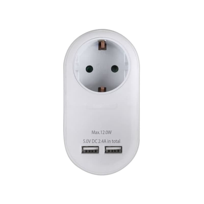 SONORA Μονόπριζο Sonora 1 Θέσης 2x Usb - Λευκό