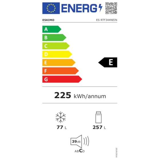 ESKIMO ES RTF344NEIN No Frost 334 Lt Inox Δίπορτο Ψυγείο image 3