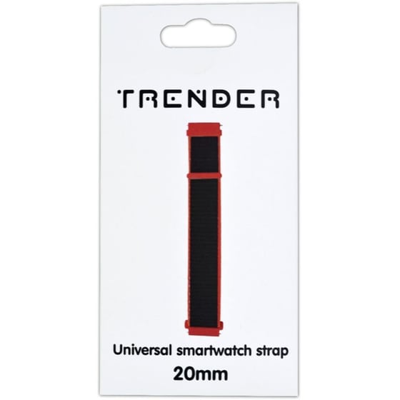 Λουράκι Trender Nylon Band για Universal 20mm - Red/Black image 0