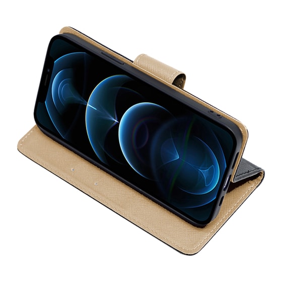 Θήκη Apple iPhone 14 - Sonique Trend Book -  Μαύρο/Χρυσό image 2