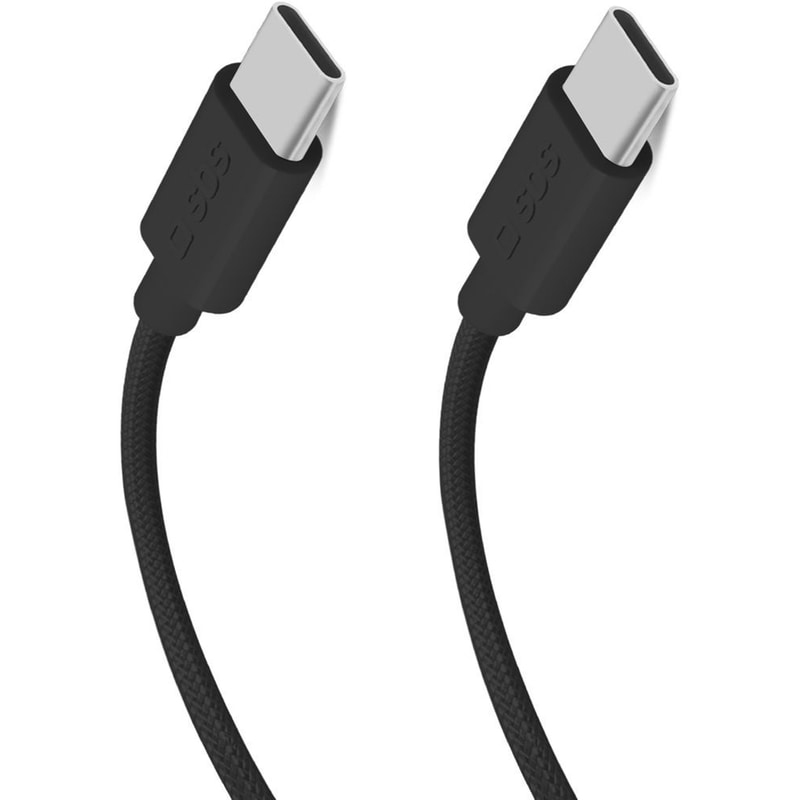 Καλώδιο δεδομένων SBS Braided USB-C σε USB-C 60W 1.5m - Black