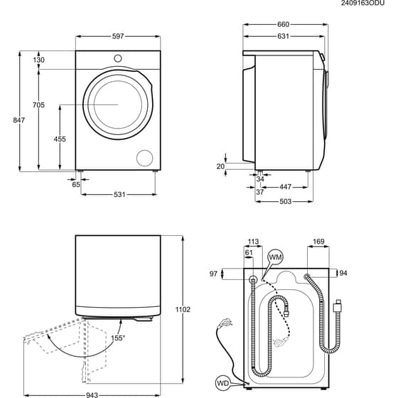 ELECTROLUX EW7W4602E 11/7kg 1.600 Στροφές Λευκό Πλυντήριο Στεγνωτήριο Ρούχων image 6