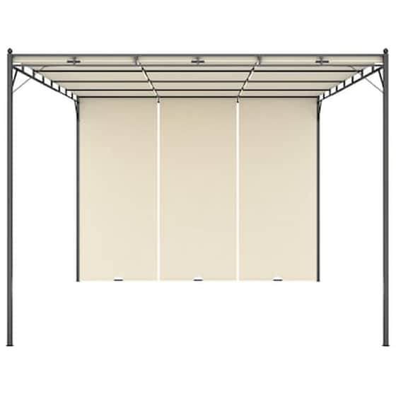 Κιόσκι Vidaxl με Κουρτίνα Ατσάλι 4x3x2.25m - Κρεμ image 2