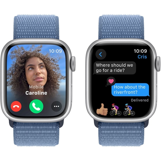 Apple Watch Series 9 Aluminium Silver GPS 41mm - Storm Blue Sport Loop image 5