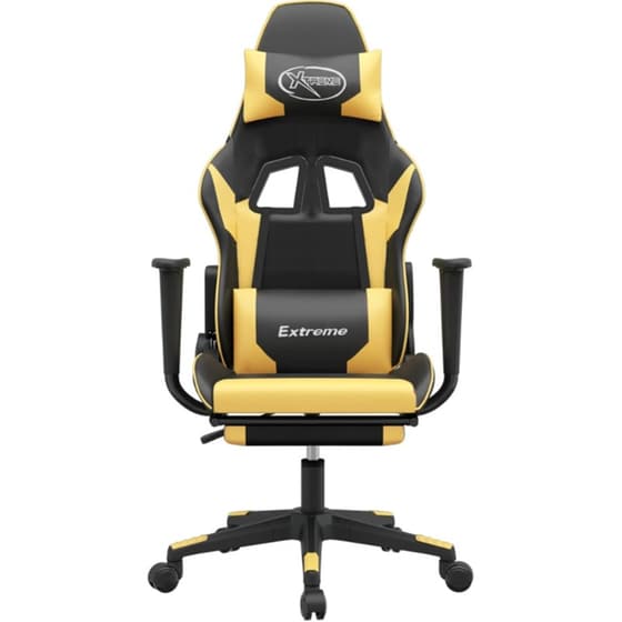 Καρέκλα Gaming VIDAXL 3143701 με Υποπόδιο από Τεχνητό Δέρμα - Μαύρο image 2