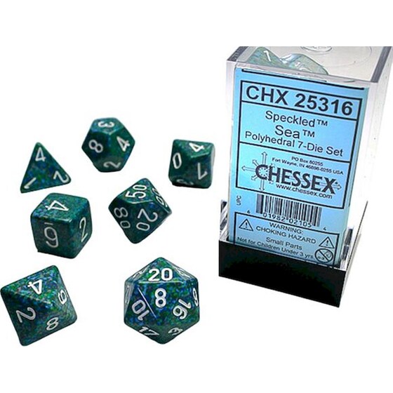 Σετ Ζάρια - 7 Dice Set Speckled Polyhedral Sea Chessex image 1