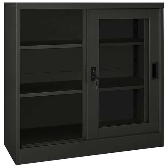 Ντουλάπι Γραφείου VidaXL από Ατσάλι 90x40x90 cm  - Μαύρο image 4