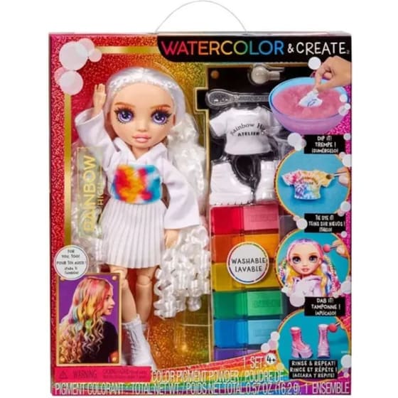 Κούκλα MGA Rainbow High με Σετ Ζωγραφικής Tie Dye - Μωβ image 0