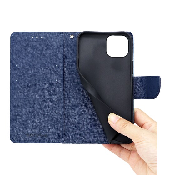 Θήκη Apple iPhone 14 - Sonique Trend Book -  Κόκκινο/Σκούρο Μπλε image 3