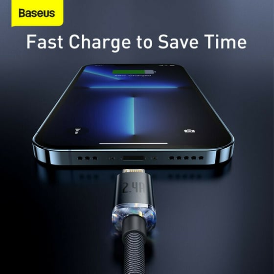 Καλώδιο δεδομένων Baseus Crystal Shine Series Usb to Lightning 2m - Black image 7