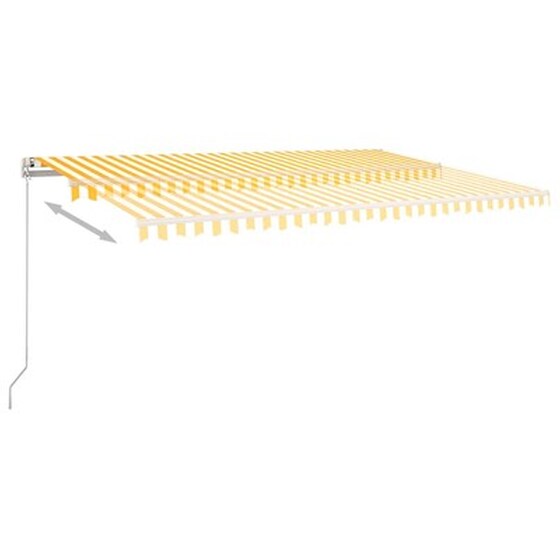 Τέντα Vidaxl Συρόμενη Χειροκίνητη 500x350cm - Λευκό/Κίτρινο image 3