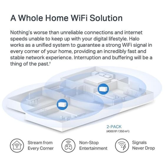 Mercusys Halo H70X v1 WiFi Mesh Network Access Point Wi‑Fi 6 Dual Band (2.4 & 5GHz) σε Διπλό Kit image 1