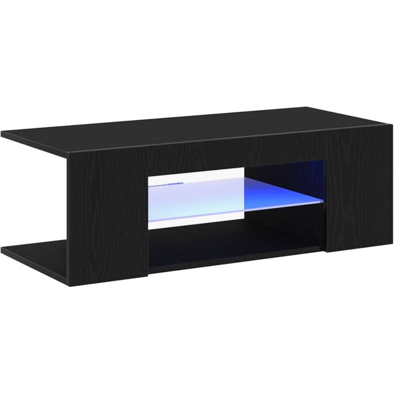 Έπιπλο Τηλεόρασης VidaXL με LED 90 x 39 x 30 cm - Μαύρη Οξιά