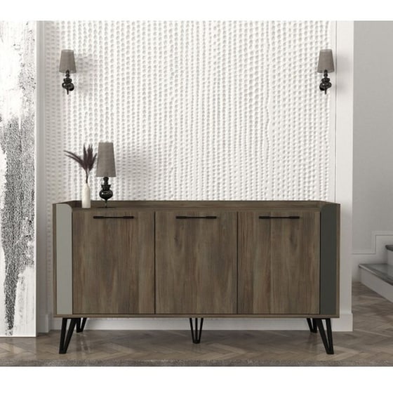 Μπουφές 24Mall Boulevard από Μοριοσανίδα/Μέταλλο 150x45x80 cm - Καρυδί/Ανθρακί image 2