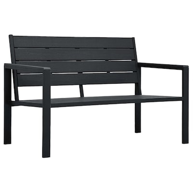 Vidaxl Παγκάκι Κήπου Μαύρο Με Όψη Ξύλου 120 Εκ. Από Hdpe