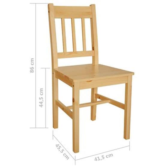 Καρέκλες Τραπεζαρίας Vidaxl από Ξύλο Πεύκου 4 Τμχ - Καφέ image 4