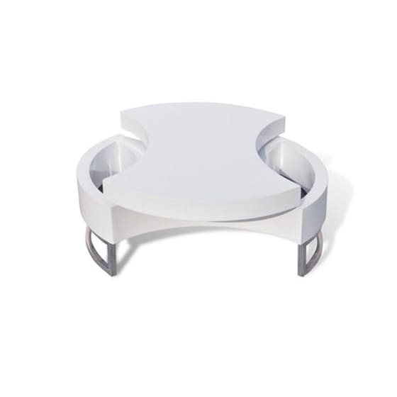 Τραπεζάκι Σαλονιού VidaXL Πολυμορφικό από MDF 80x32.5cm - Λευκό image 3