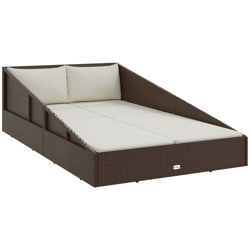 VIDAXL Ξαπλώστρα - Κρεβάτι Κήπου Vidaxl 201x139 cm Από Συνθετικό Ρατάν - Καφέ