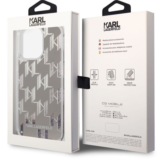 Karl Lagerfeld Monogram Liquid Glitter Case Θήκη Προστασίας Από Σιλικόνη – Iphone 14 Pro Max (ασημί – Klhcp14xlmnms) image 4