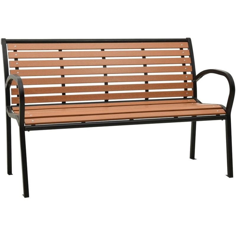 Παγκάκι Κήπου VidaXL από Χάλυβα και WPC 116x59x81 cm - Καφέ/Μαύρο