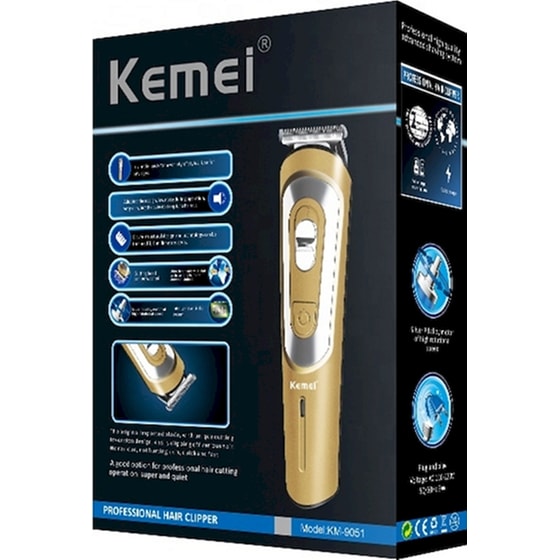 Κουρευτική Μηχανή Kemei KM-9051 Ασημί image 2