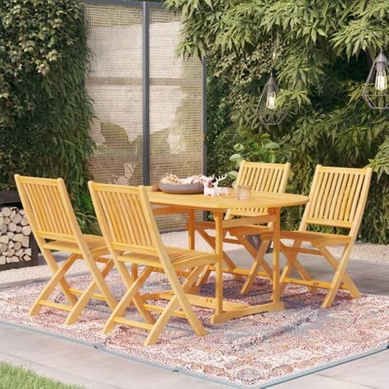 VIDAXL Vidaxl Σετ Τραπεζαρίας Κήπου 5 Τεμαχίων Από Μασίφ Ξύλο Teak