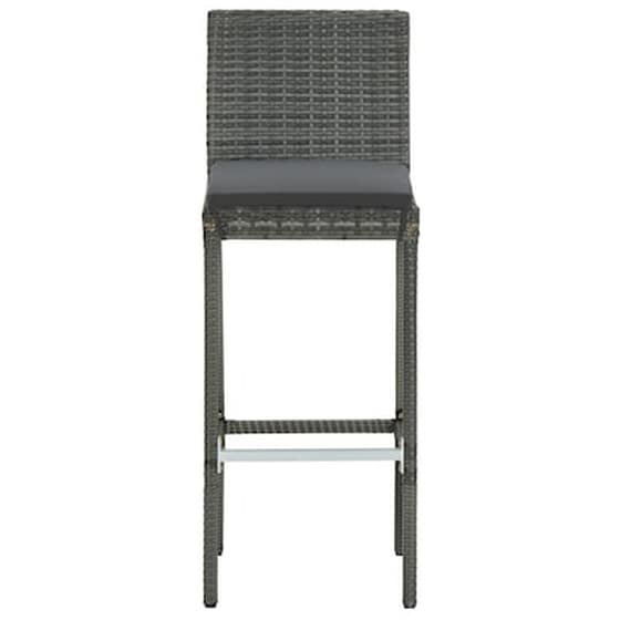 Vidaxl Σετ Επίπλων Μπαρ Κήπου 5 Τεμ. Γκρι Συνθετικό Ρατάν Με Μαξιλάρια image 4