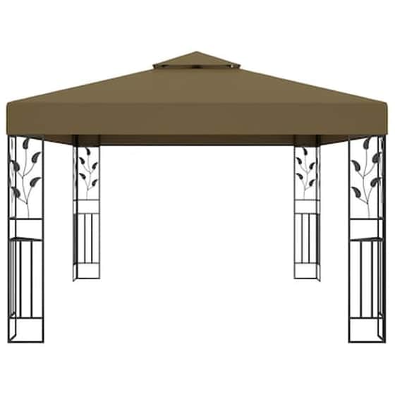 Κιόσκι Vidaxl Ατσάλινο με Διπλή Οροφή 3x4m - Taupe image 3