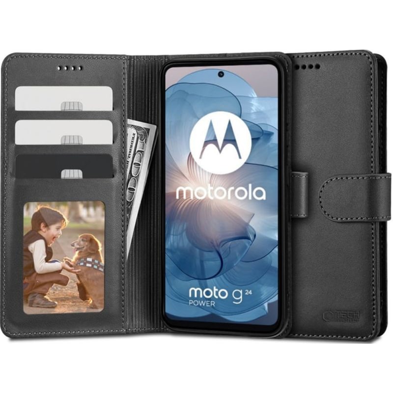 TECH-PROTECT Θήκη Motorola Moto G24/ Motorola Moto G24 Power/ Motorola Moto G04 - Tech-Protect Wallet - Black