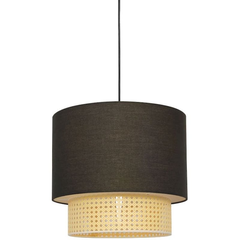 Φωτιστικό Οροφής Δίφωτο Aca Nisyros Tf20832pb Υφασμάτινο/Ψάθινο - Μαύρο/Φυσικό ACA DECOR