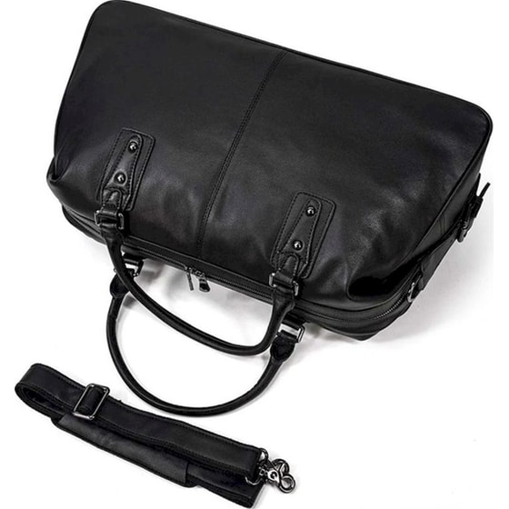 Σακ Βουαγιάζ Δερμάτινο Amber Μαύρο image 4