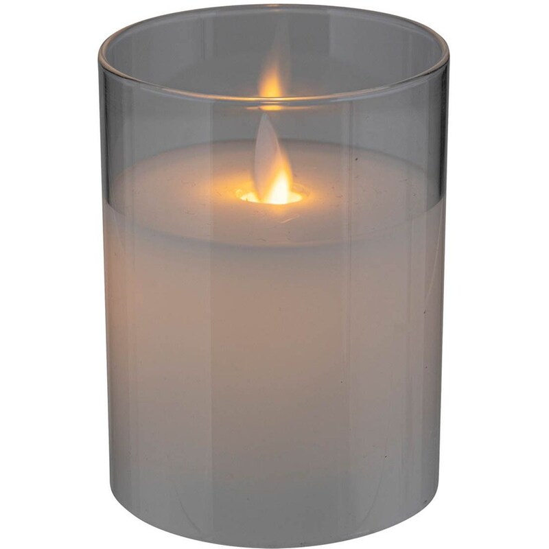 Διακοσμητικό Φωτιστικό Κερί LED Spitishop Γυάλινο Φ7.5x10 cm - Διάφανο