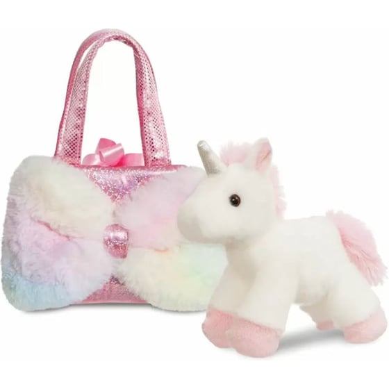 Λούτρινο AURORA Fancy Pals Pink Bow Unicorn Μονόκερος σε Τσαντάκι (20cm) image 1