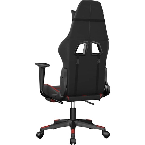 Καρέκλα Gaming VIDAXL 345435 με Υποπόδιο από Τεχνητό Δέρμα - Μαύρο image 3