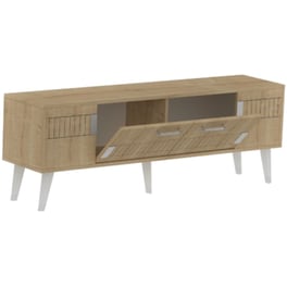 Έπιπλο Τηλεόρασης 24Mall Moda από Μοριοσανίδα 150x35x53.2 cm - Μπεζ/Ασημί