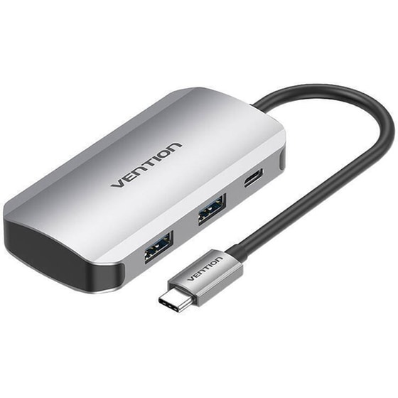 Vention Hub 3 Θυρών USB 3.0 με σύνδεση USB-C - Ασημί image 0