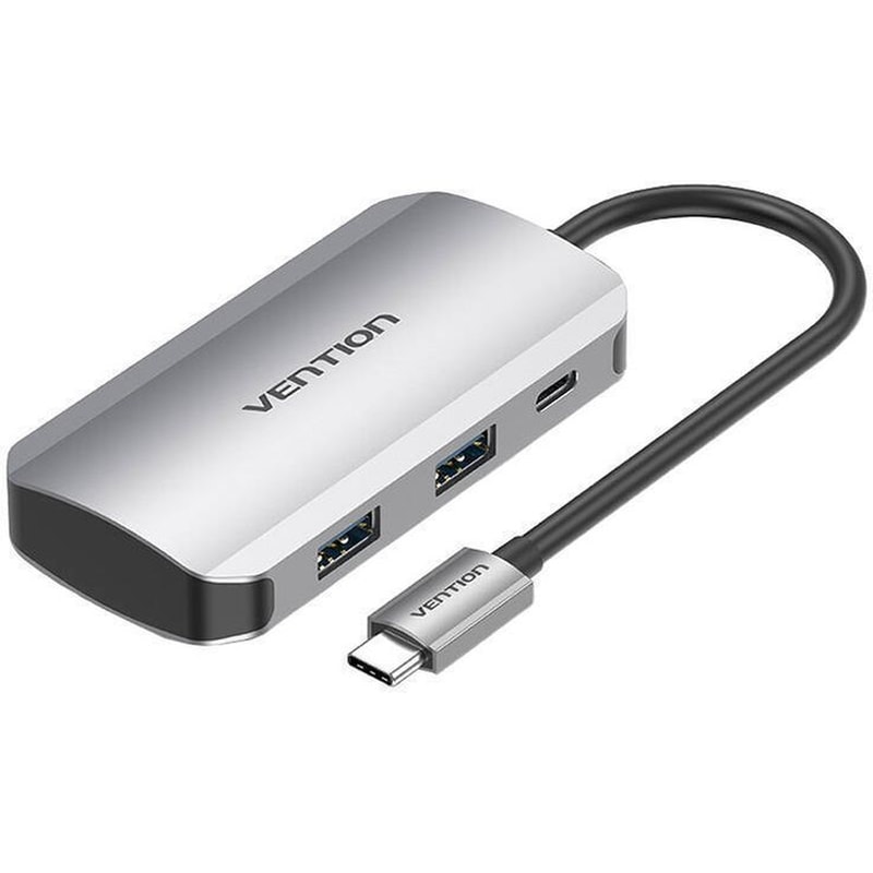 Vention Hub 3 Θυρών USB 3.0 με σύνδεση USB-C - Ασημί