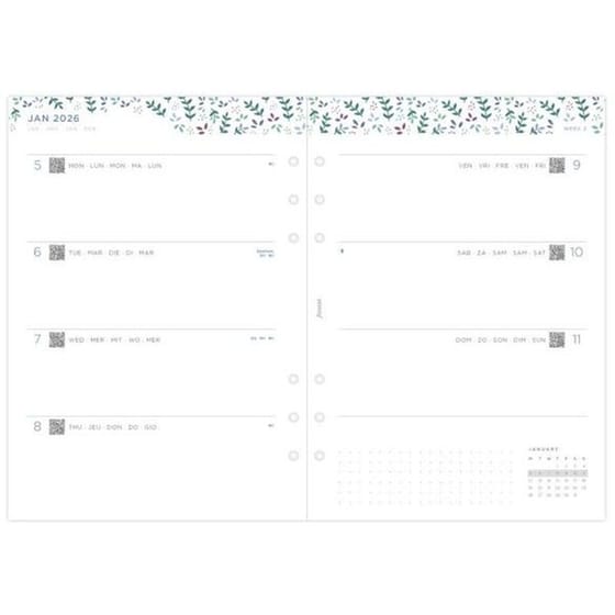 Ανταλλακτικά Φύλλα Ημερολογίου Filofax 2026 Eng. A5 Garden Εβδομαδιαίο σε 2 Σελ. image 1